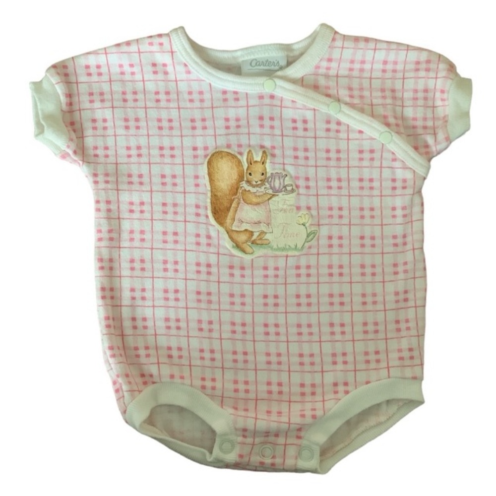 VTG Easter Squirrel bodysuit onesie Carters Tea Time baby girl 💕 #BeatrixPotter